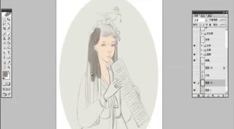 插畫人給力唯美插畫視頻 PS上色&mdash;吹口琴的女孩