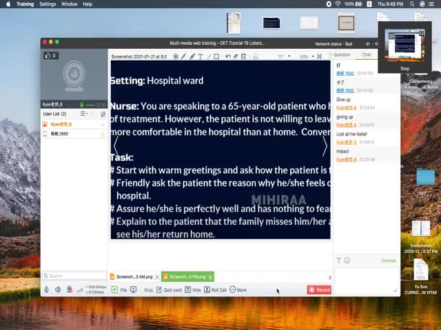 20-21年&nbsp;OET&nbsp;Tutorial&nbsp;16&nbsp;Listening&nbsp;and&nbsp;Speaking